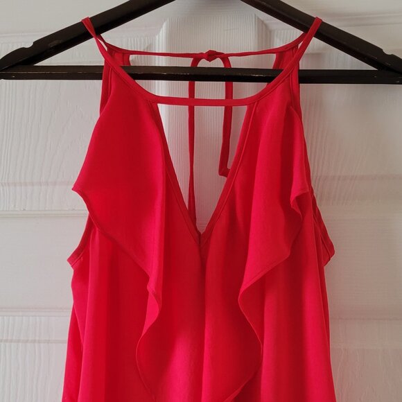 Flounce-trimmed spagetti blouse - Picture 1 of 1